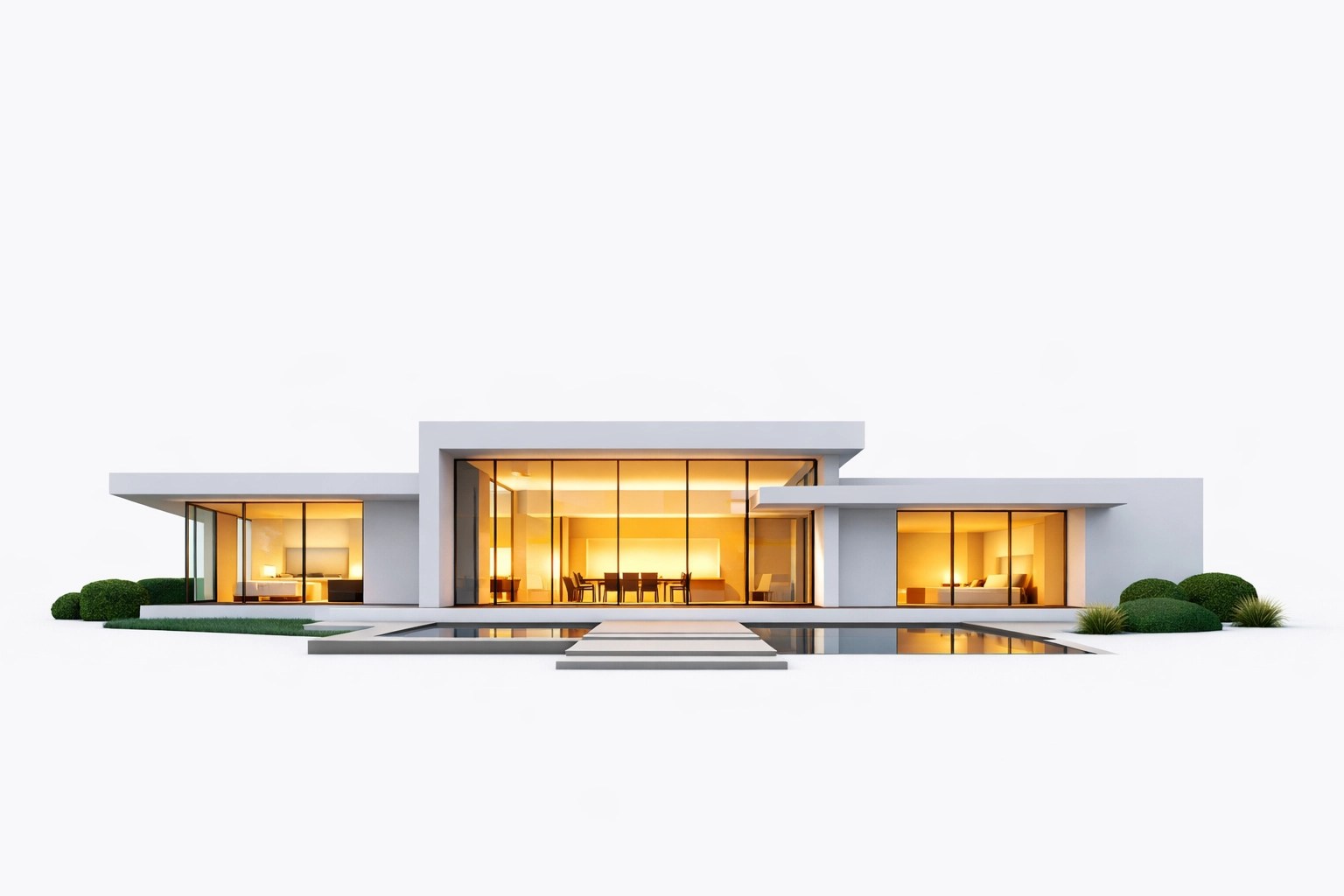 Sleek exterior of a modern energy-efficient custom home built for $125 per square foot.
