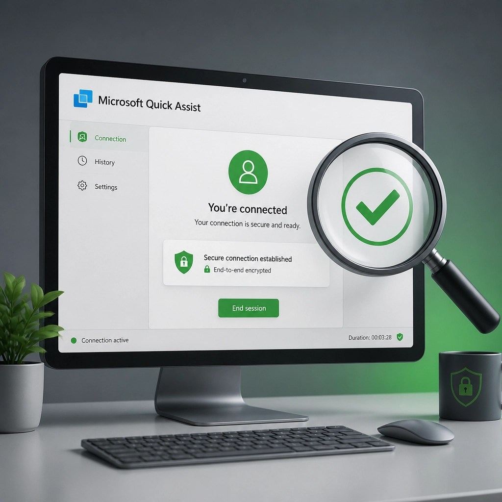 Secure Microsoft Quick Assist connection illustration