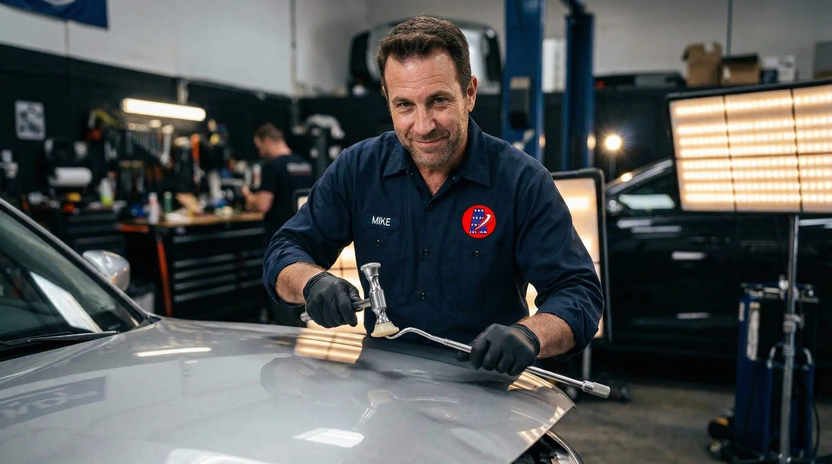 elite-pdr-technician-removing-hail-dents-vehicle-hood