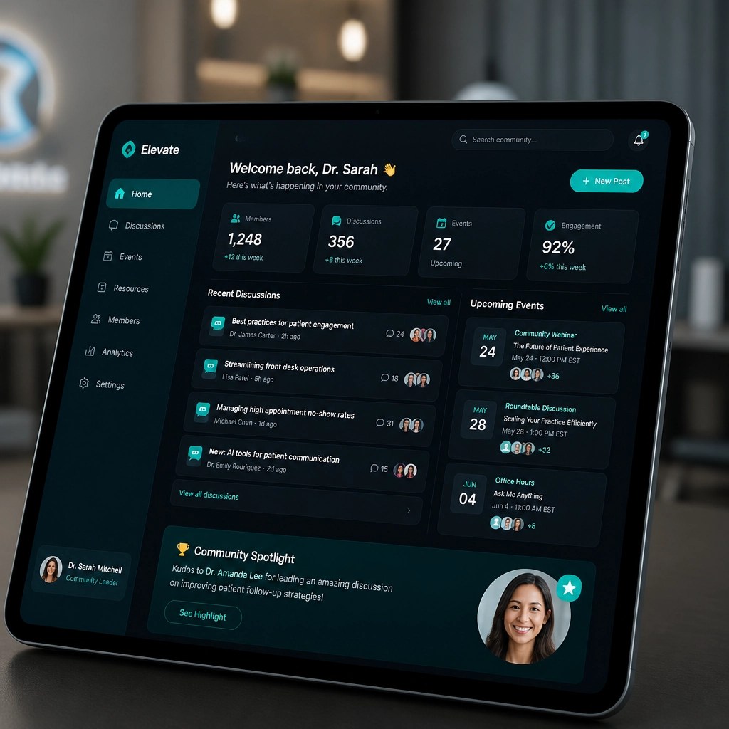 A close-up of a high-end digital dashboard representing the NAO Community Forum interface
