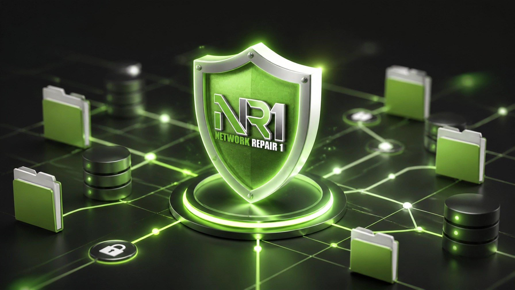 Cybersecurity shield protecting network nodes and data folders