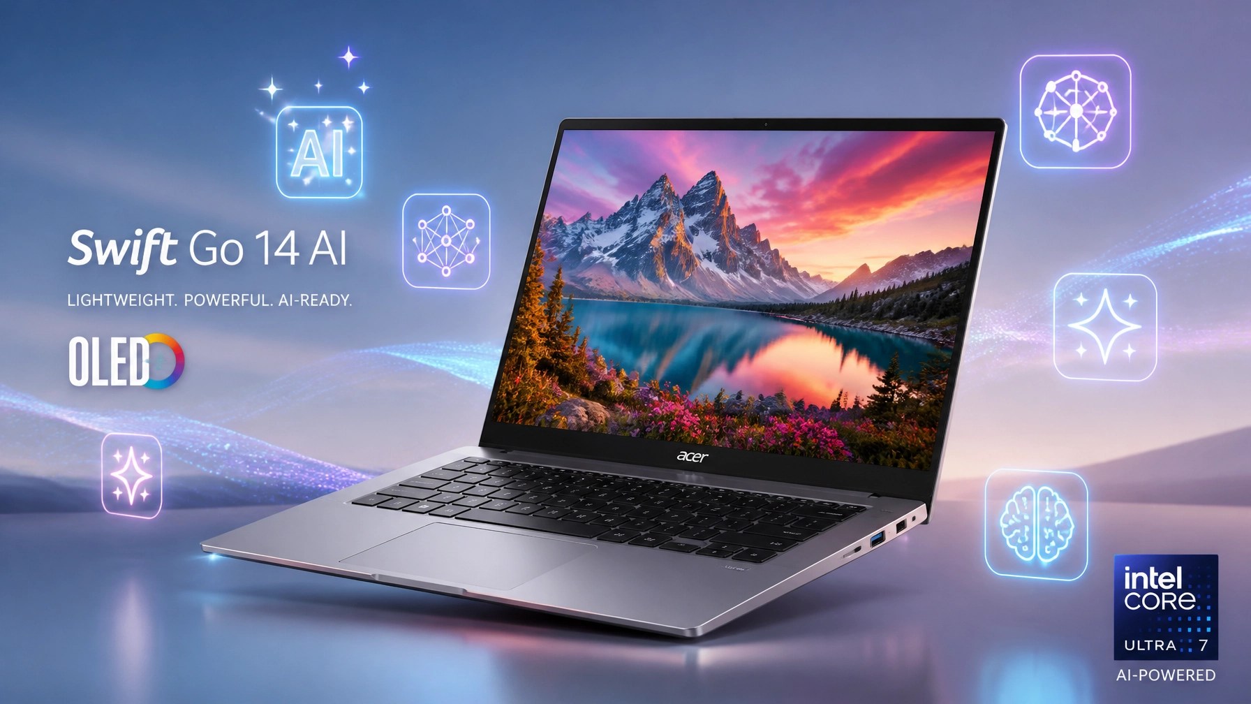 Acer Swift Go 14 AI 3D Illustration