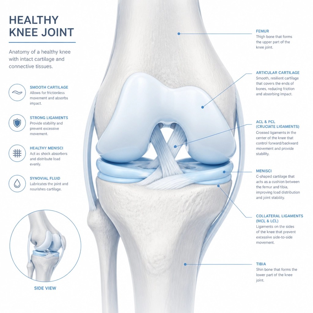 Healthy knee cartilage and tissue integrity