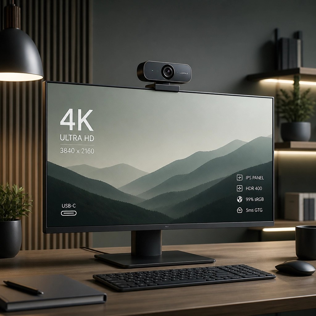 Modern monitor and webcam illustration
