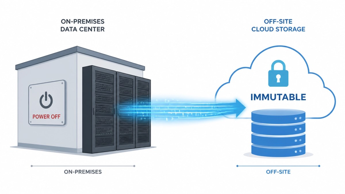 Data stream continuing to the cloud despite a local power outage