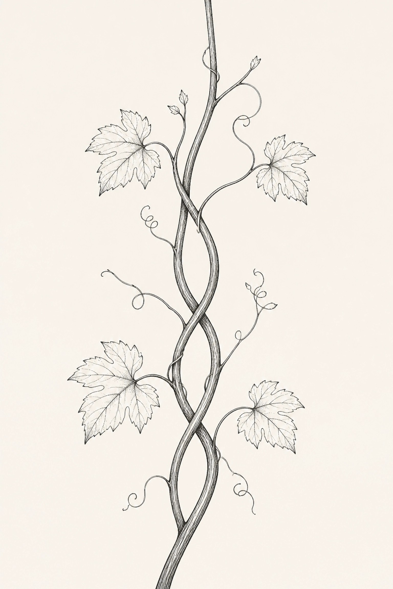 Vine branches intertwining to symbolize abiding