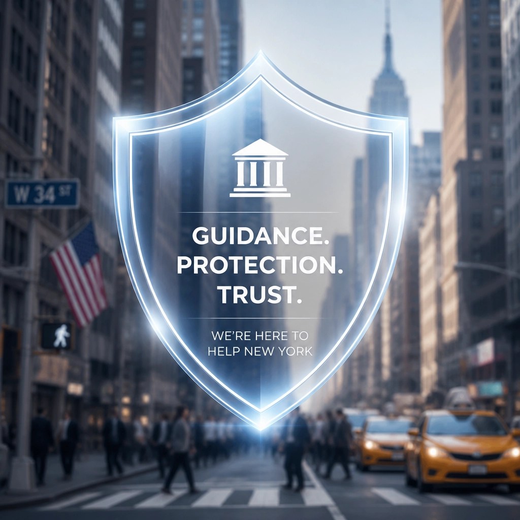 A conceptual image of a glass shield representing protection and trust