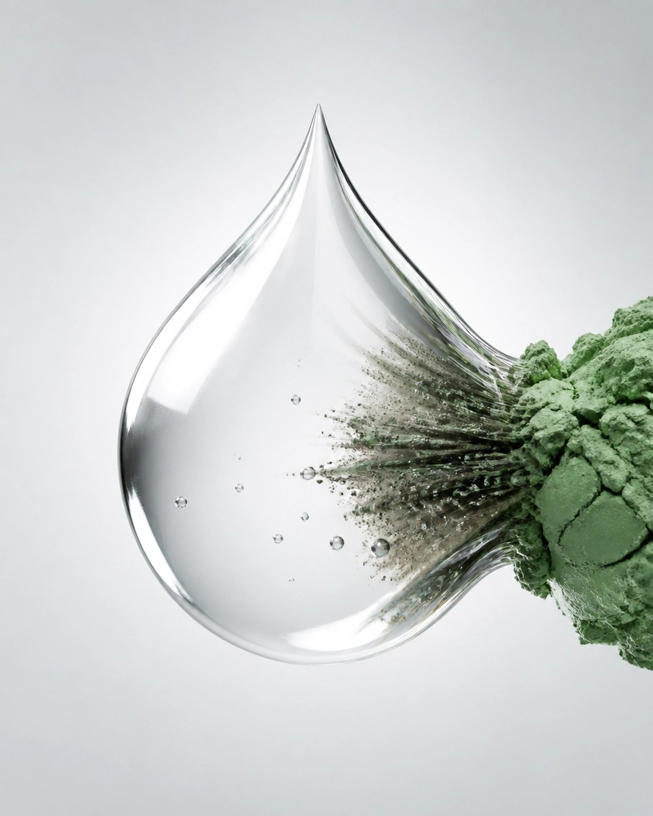 Conceptual image of clay detox purity