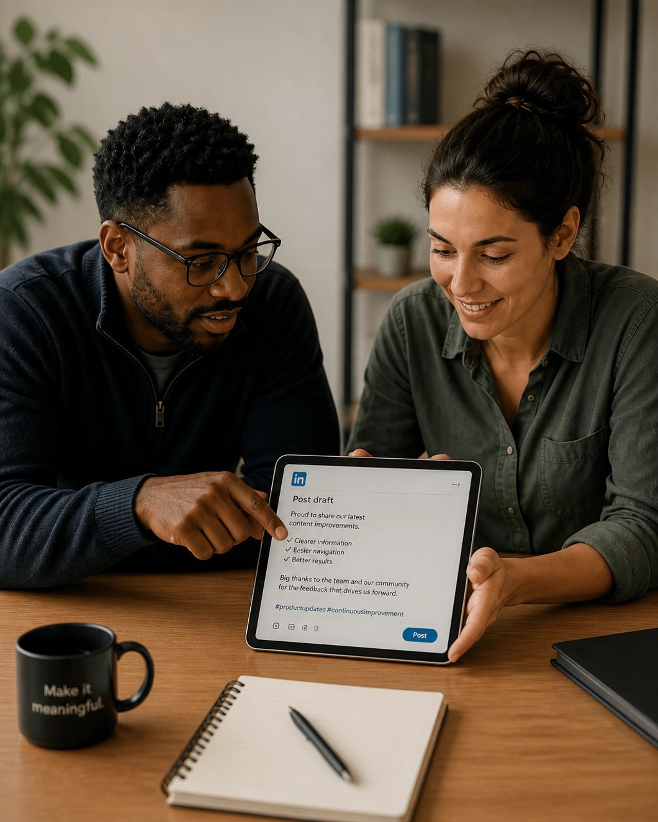 Collaborating on LinkedIn content