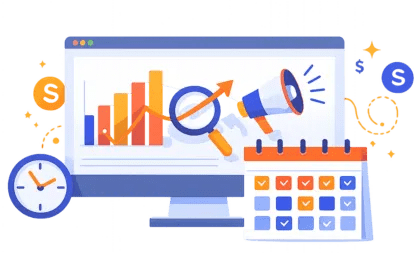 Marketing illustration of campaign management and ROI