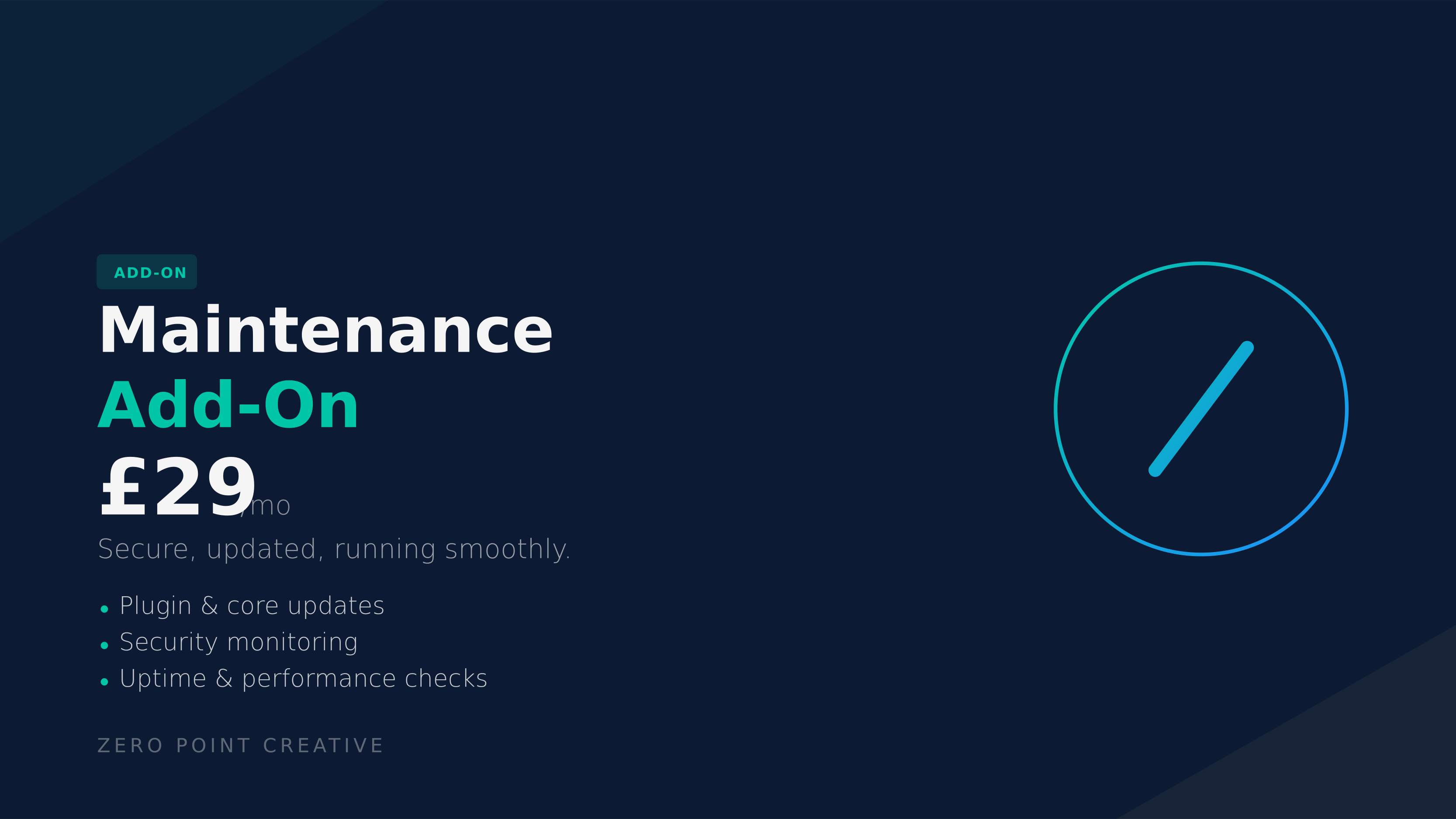 Maintenance add-on for WordPress updates, security monitoring and performance oversight