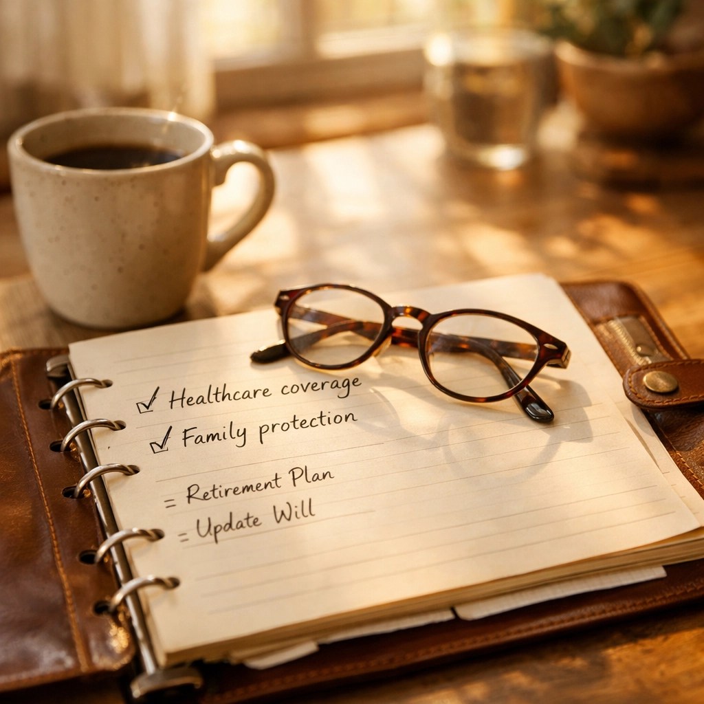 Retirement planning notebook with notes about annuity 1035 exchange and tax-deferred rollover options