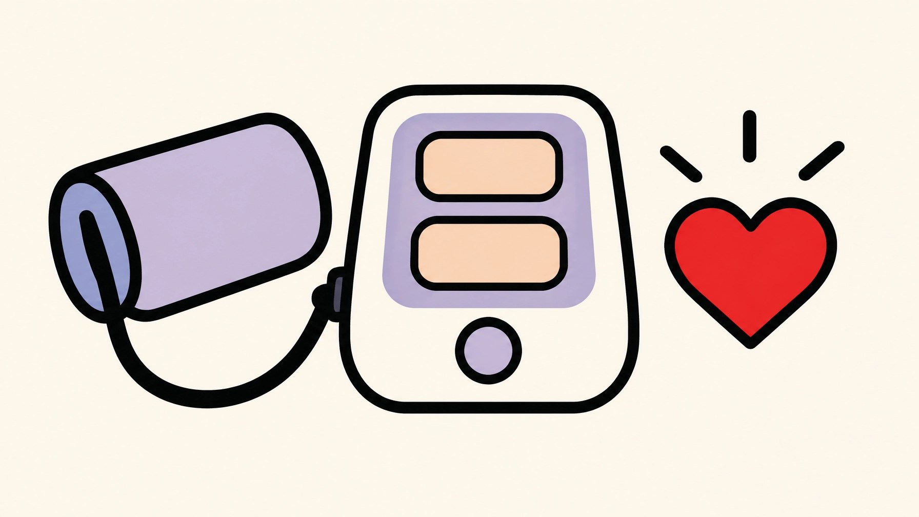 A simple illustration of a blood pressure monitor and cuff, representing the two numbers in a reading