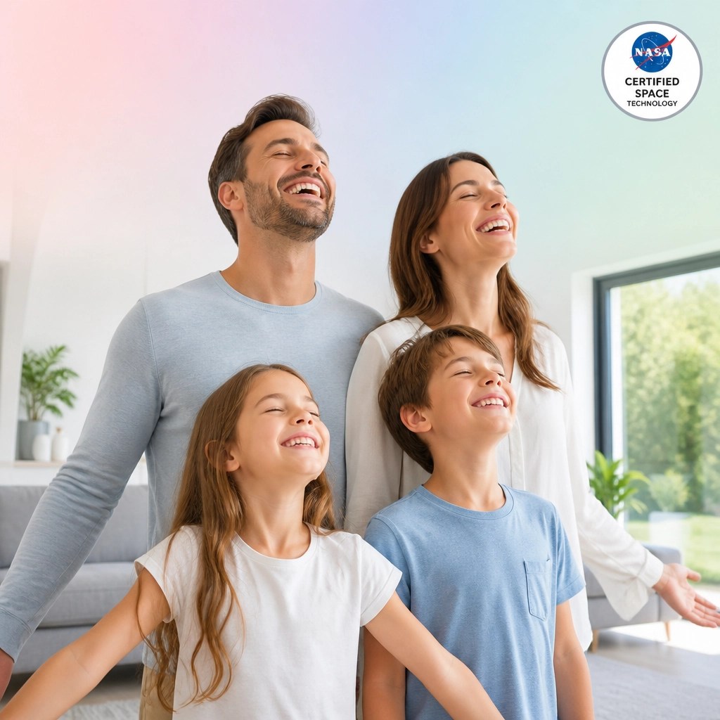 A family enjoying a healthy, clean home environment