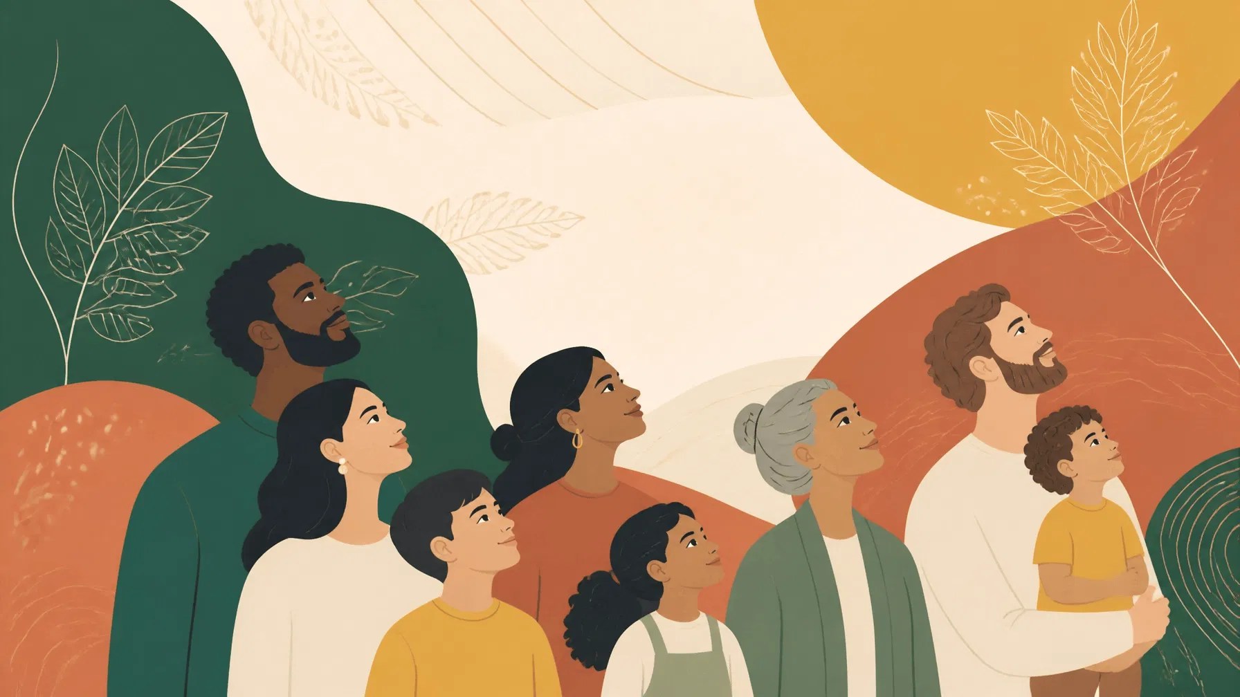 Diverse people representing families and self-employed households evaluating coverage choices