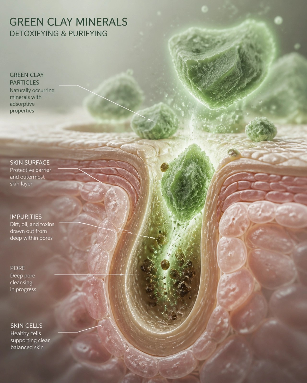 Microscopic view of clay healing