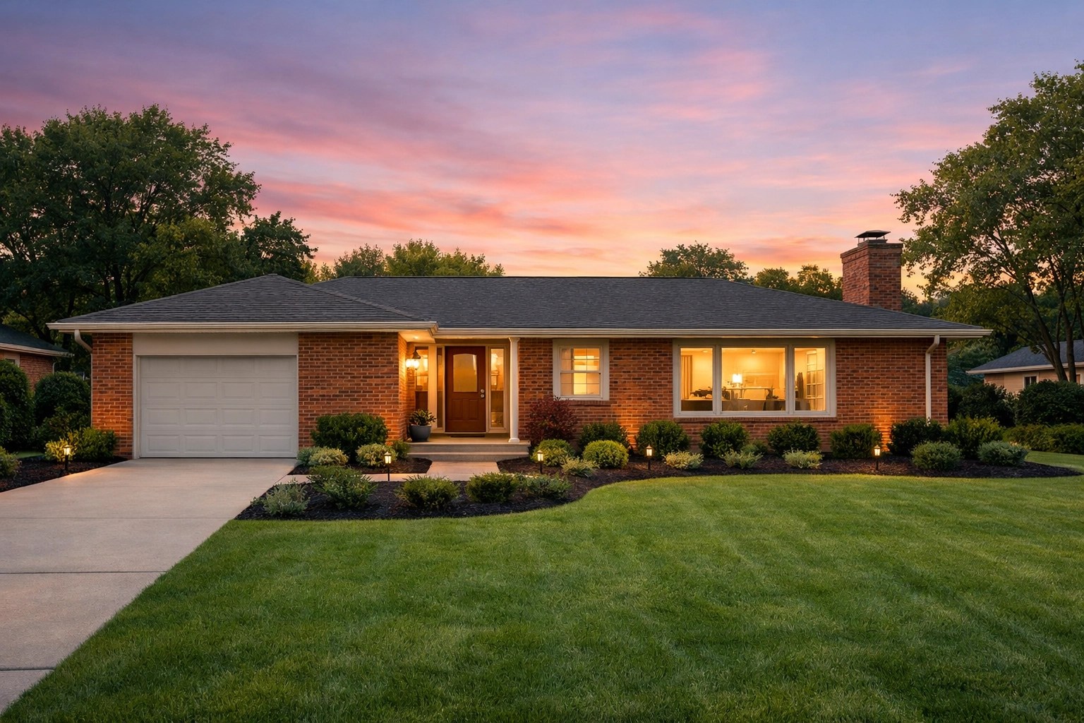 Classic brick ranch home for sale in Huber Heights, a stable Ohio real estate investment property.
