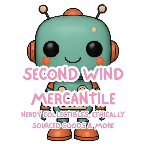 Our Mercantile vibe: rare collectibles and nerdy treasures like this vinyl robot