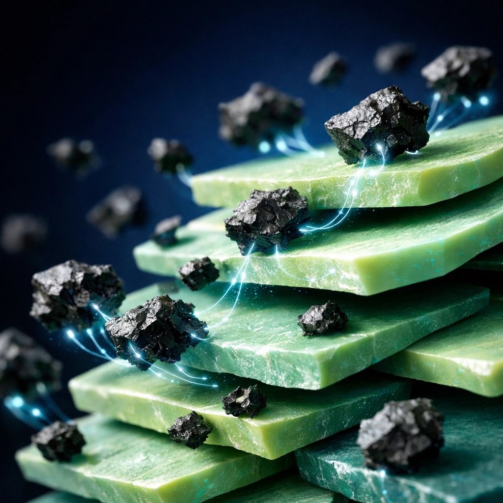 Green clay molecules capturing harmful toxins through adsorption for an internal body detox.