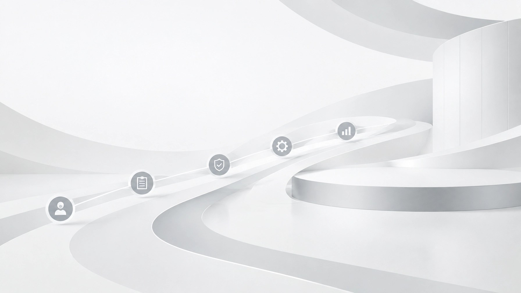 Soft white layered forms representing connected behavioral health revenue cycle workflows