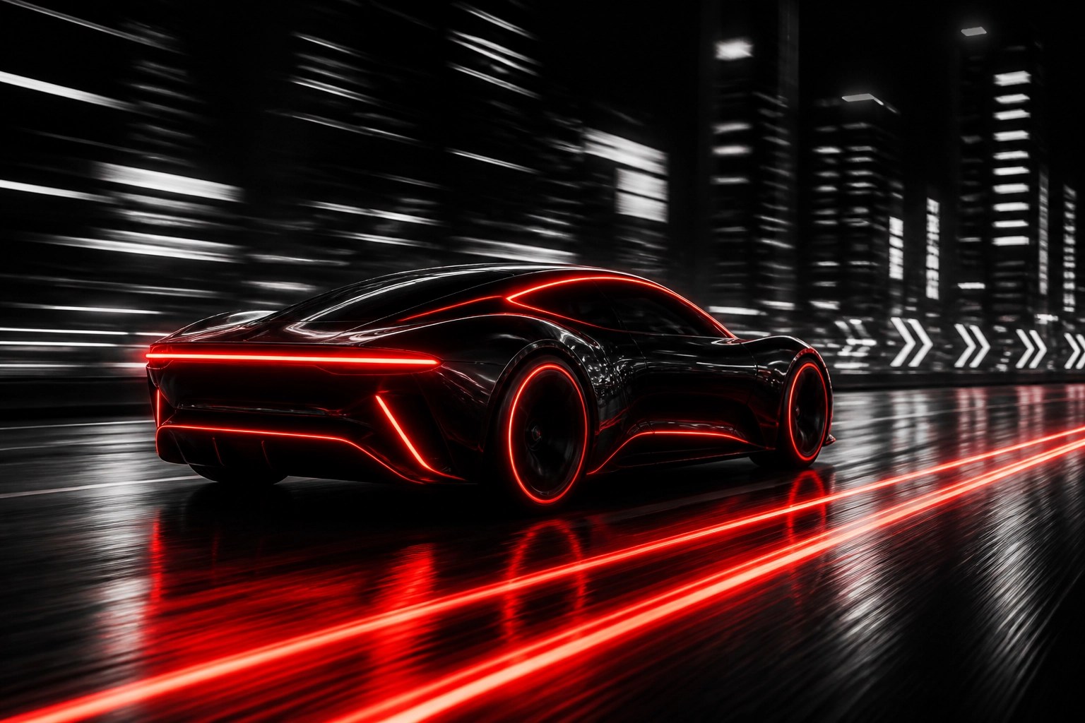 Sleek electric car silhouette illustrating the transition to sustainable electric vehicle transportation.