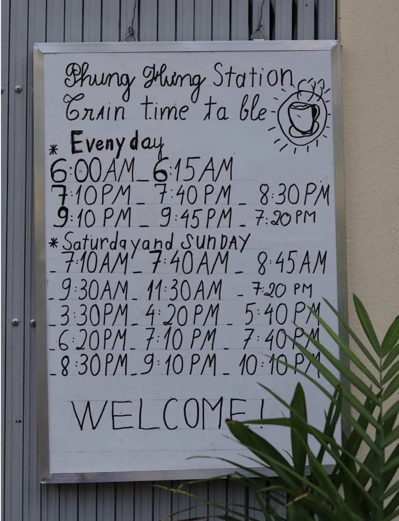 Real Time Schedule Sign