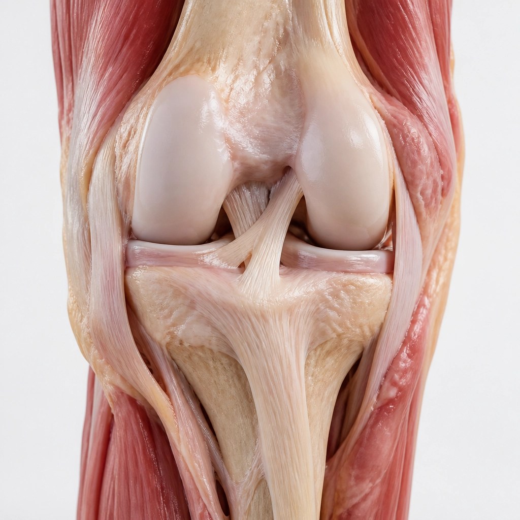 Internal view of healthy joint and muscle tissue undergoing repair.