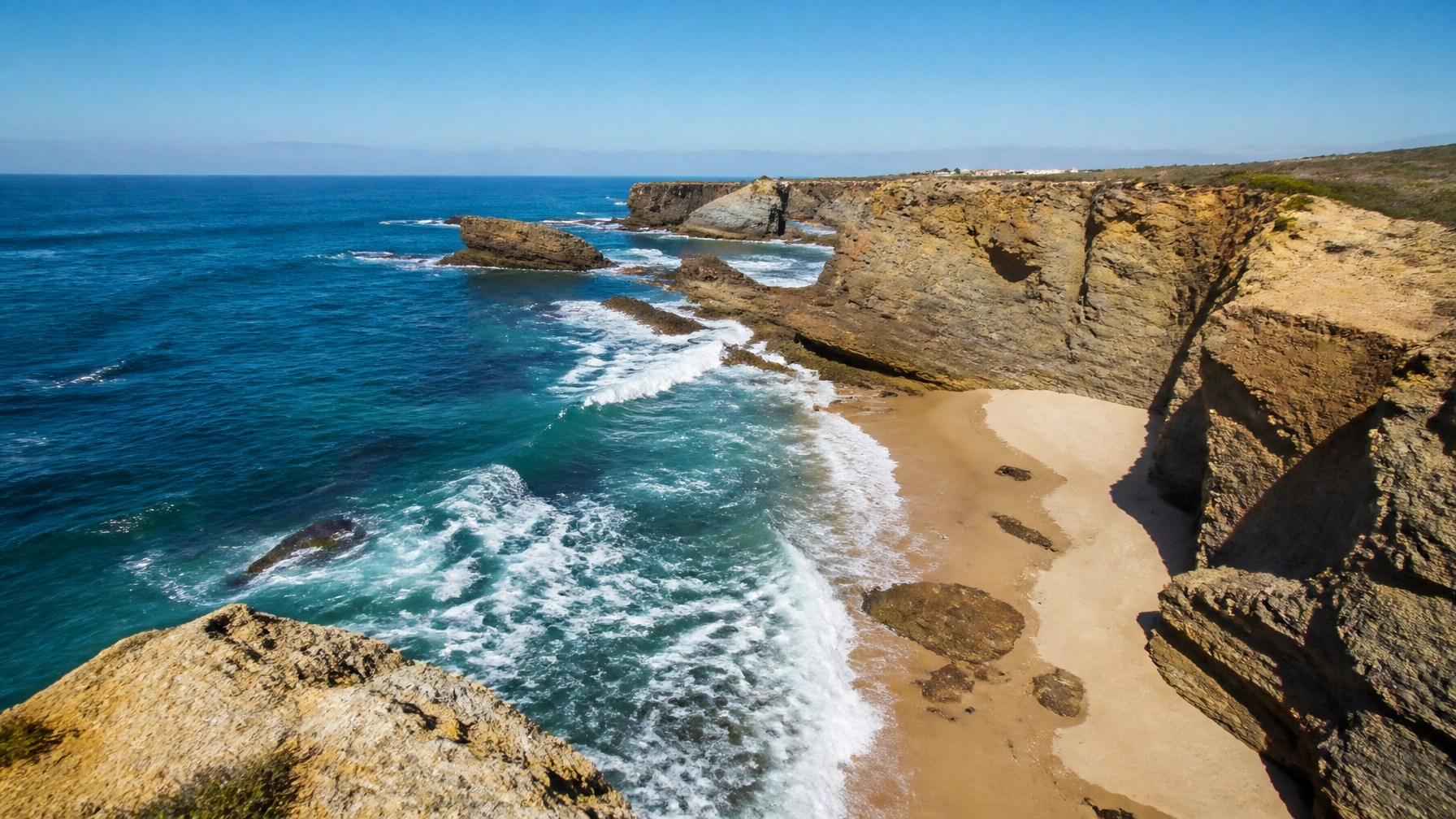 Wild Atlantic coast of Porto Covo in Portugal