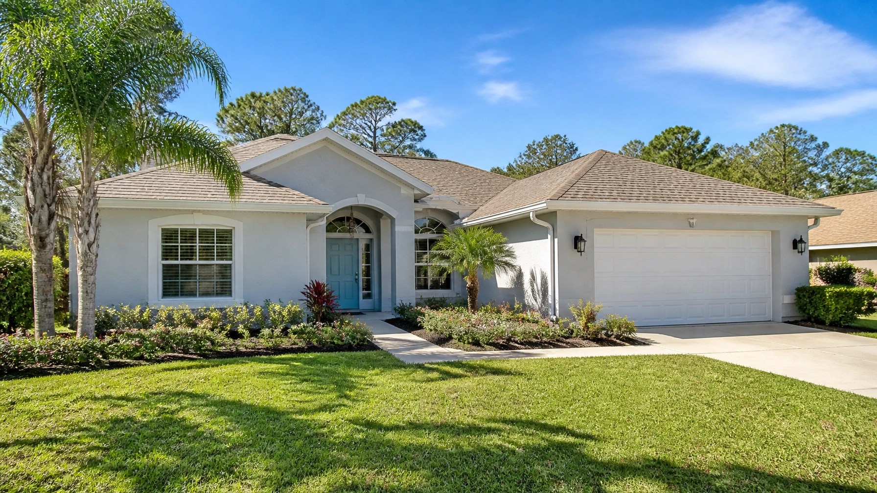 Attractive Florida Nature Coast residential rental home with polished curb appeal