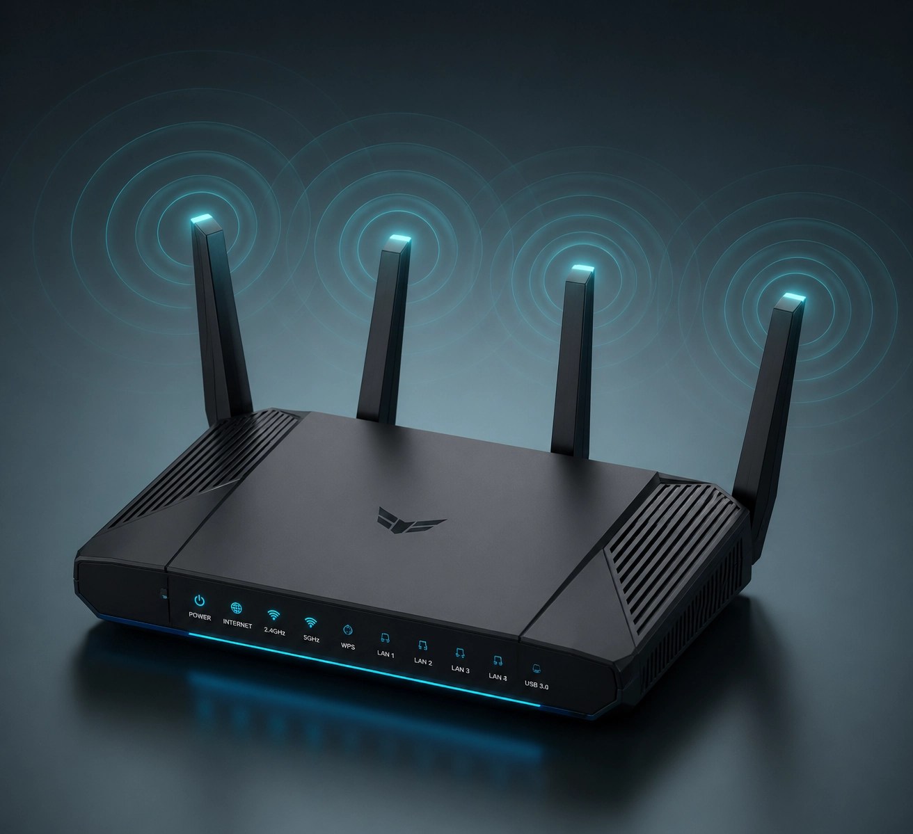 High-performance wireless router with a strong signal for optimized home office network connectivity.