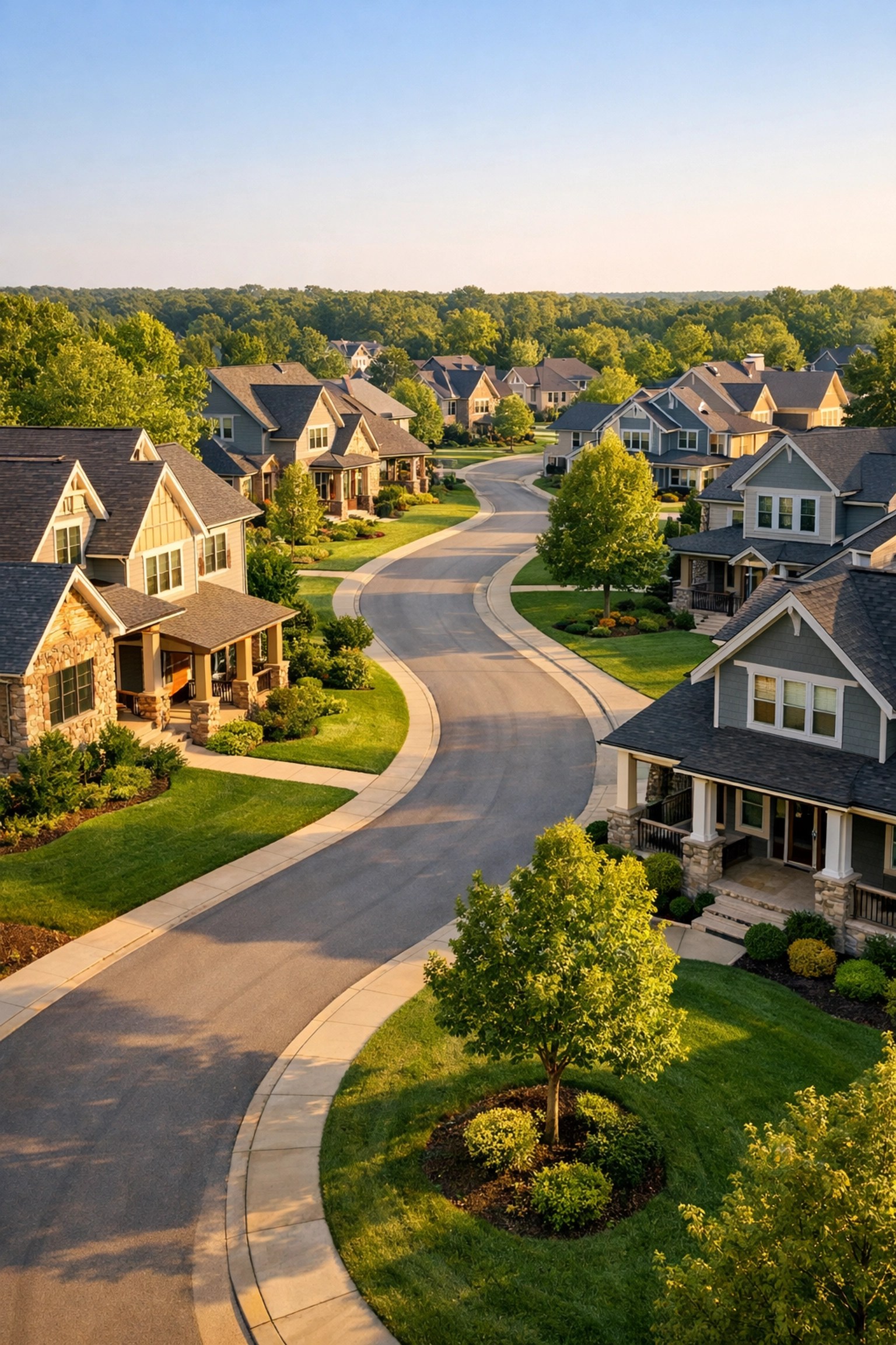 Upscale suburban homes in Montgomery County Ohio showing market growth and community stability.