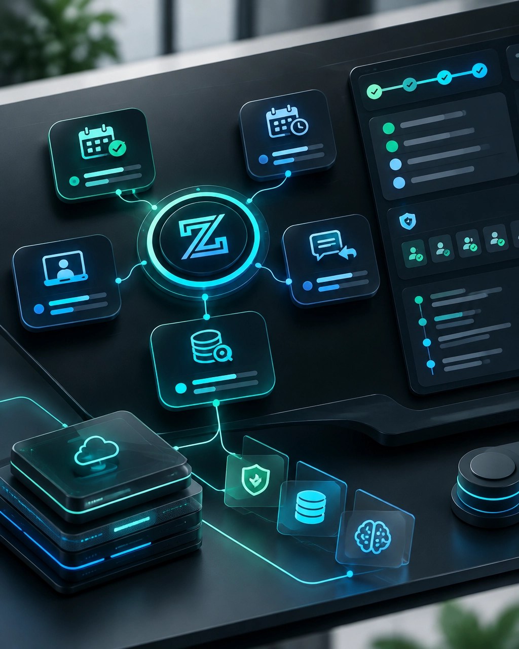Abstract agentic workflow infrastructure connecting business knowledge, bookings, appointments and communications