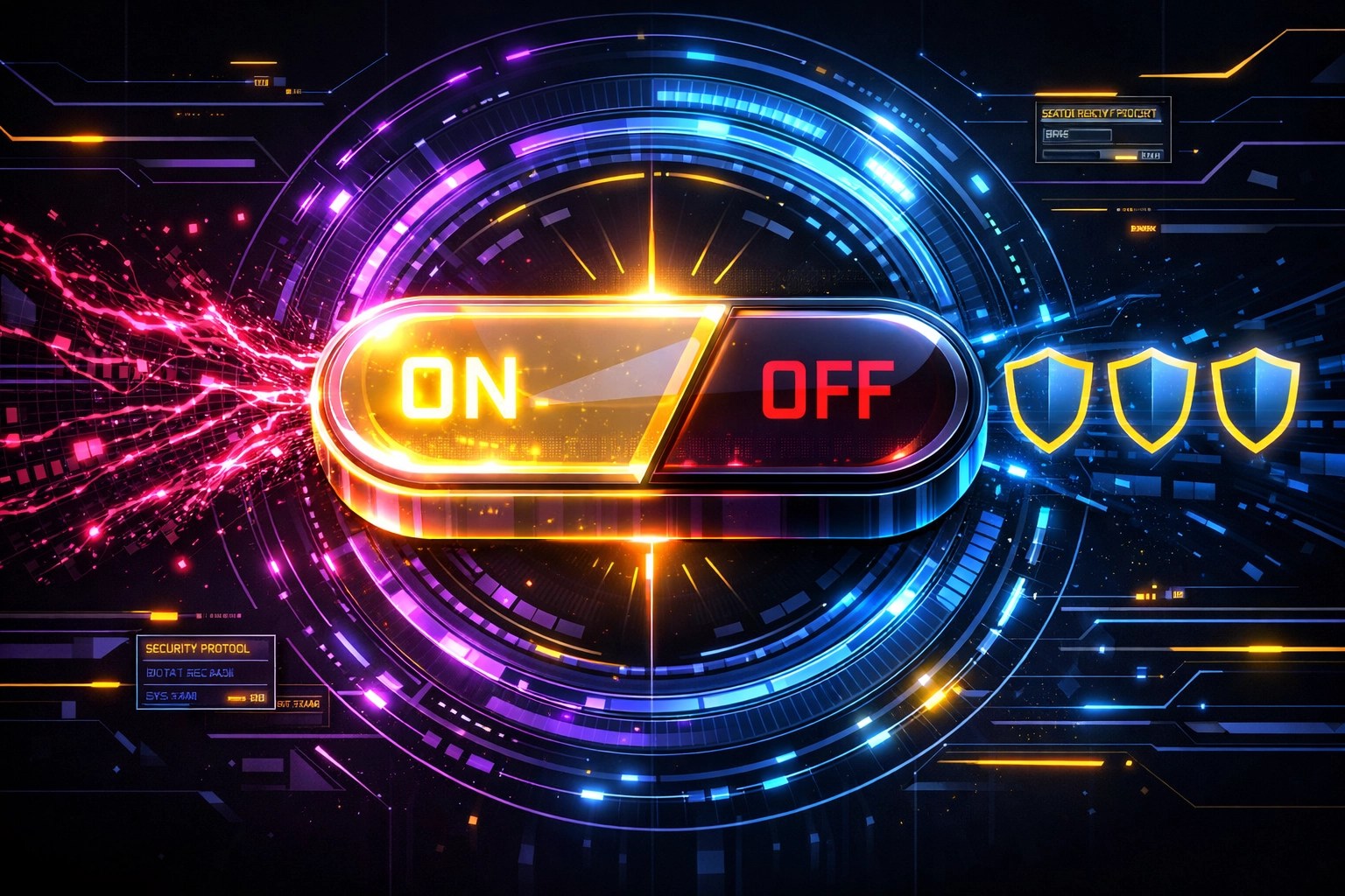 Automated deprovisioning kill switch in a neon interface ensuring IAM compliance and secure access control.