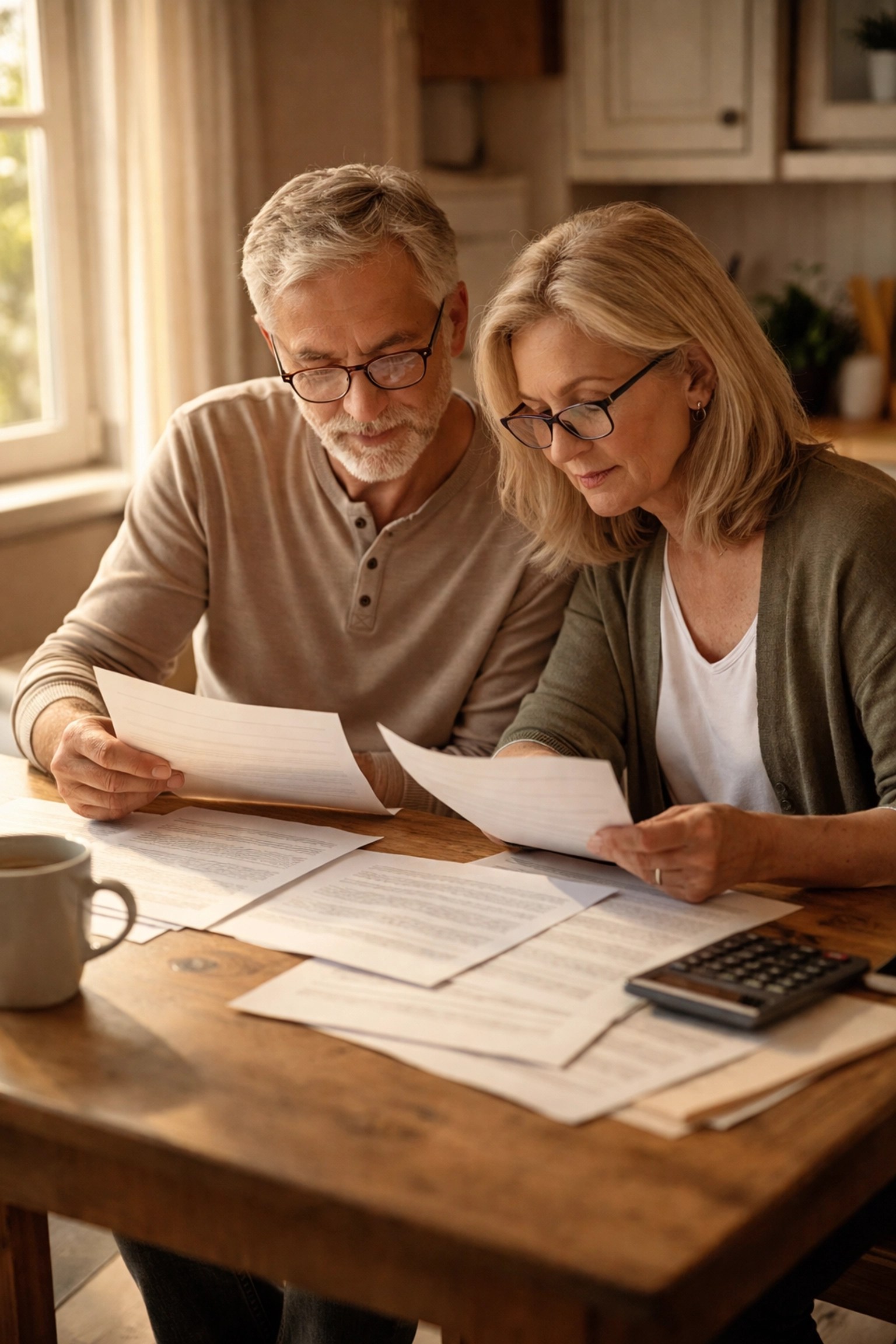 Mature couple reviewing estate planning documents to avoid probate and protect their family's inheritance