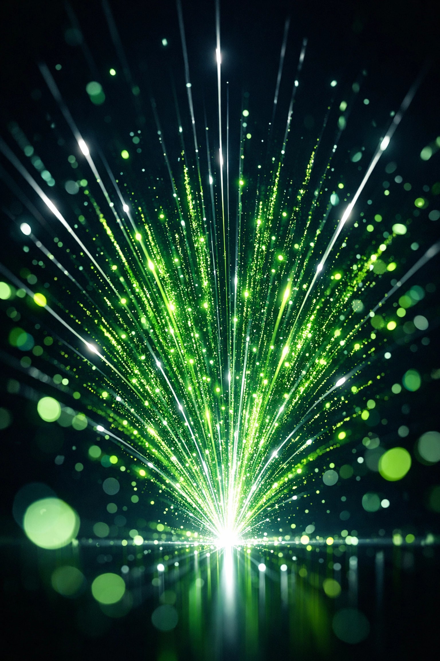 Dynamic neon data streams illustrating exponential growth and technical SEO success for agencies.