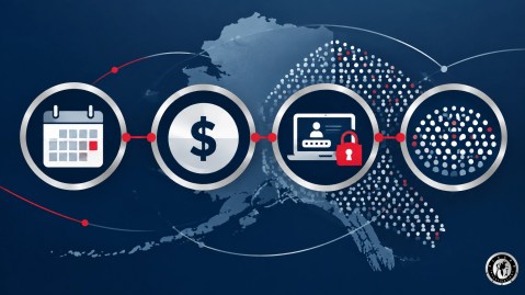 Illustration showing the public payment date, fixed amount, online account, and mass audience that make PFD fraud attractive
