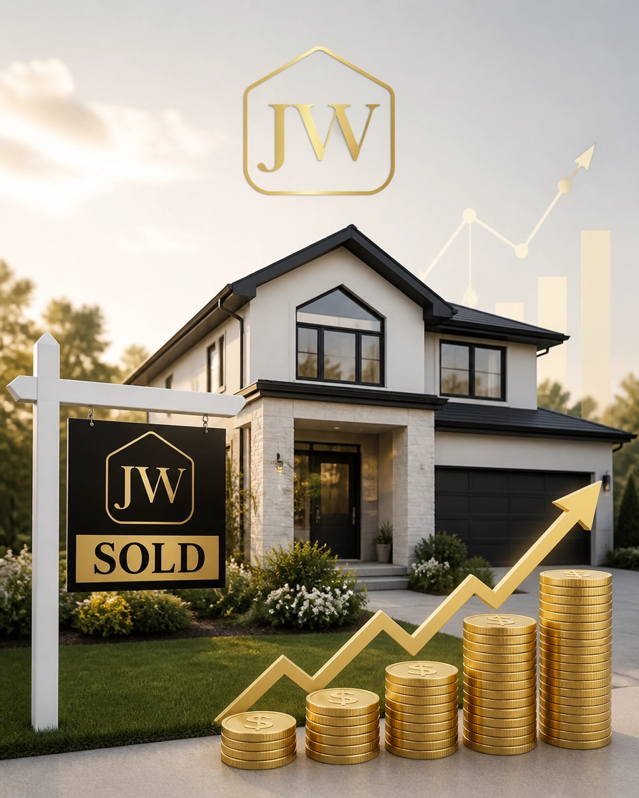 Professional real estate infographic representing growth and investment appreciation