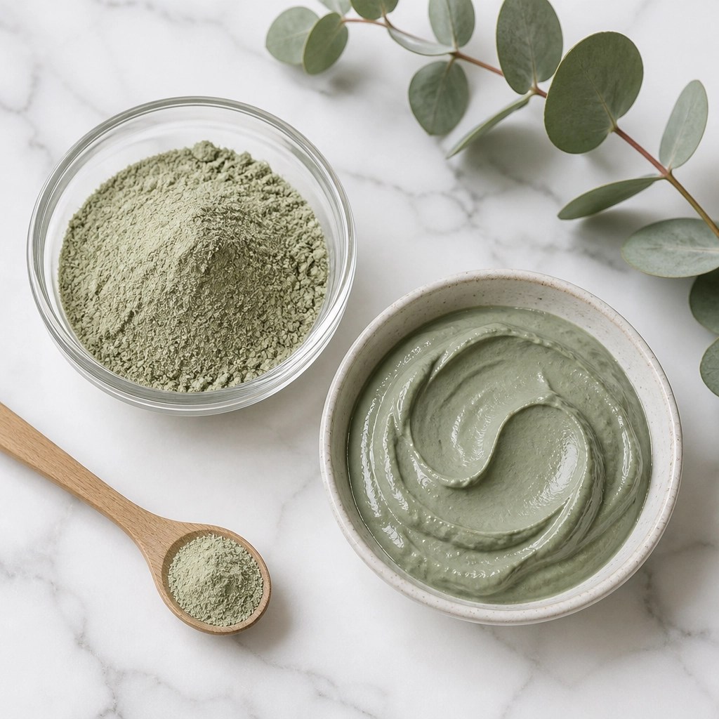 Green clay powder and paste