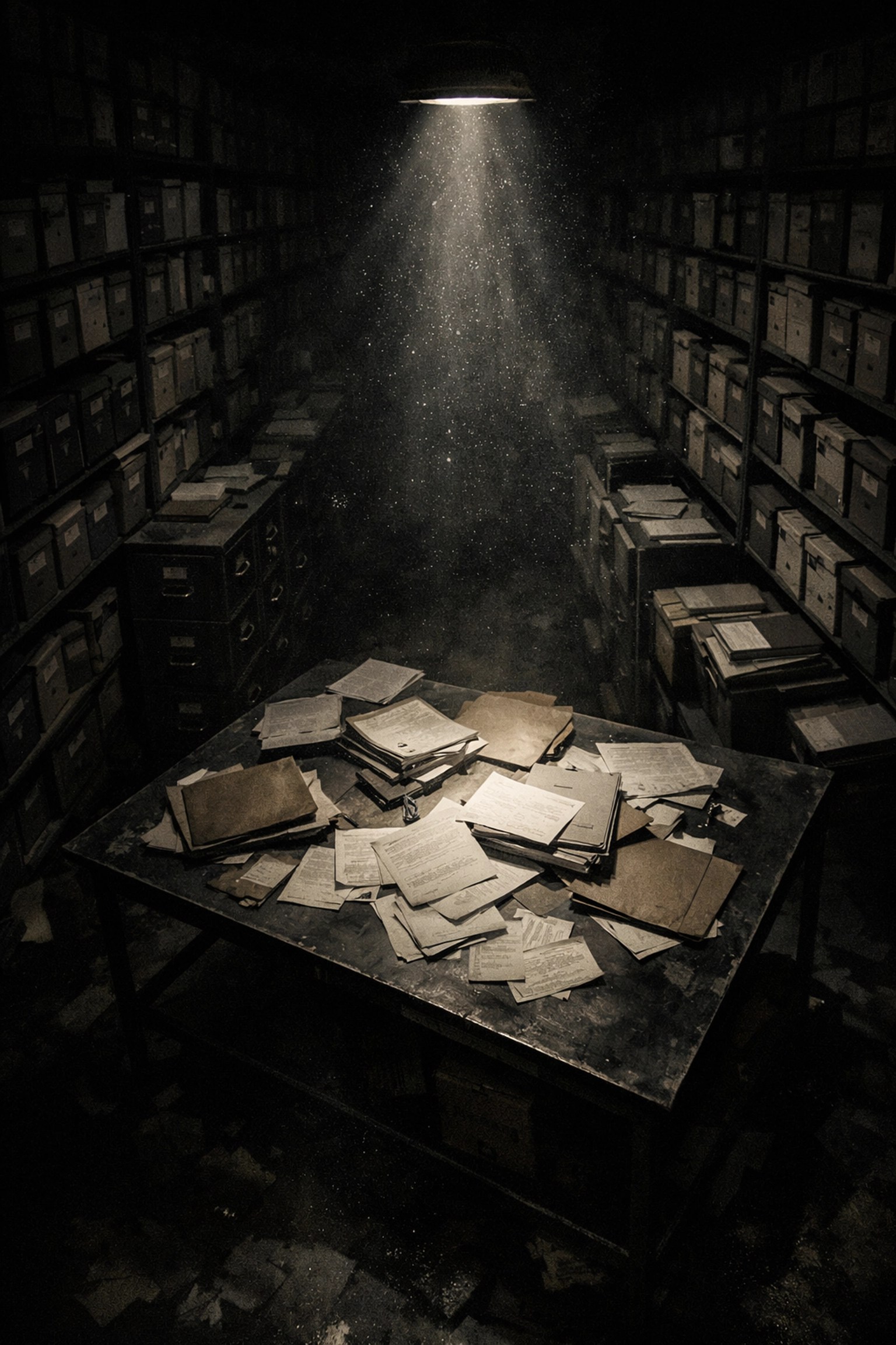 Archive room filled with investigation files representing 3 million Epstein transparency act documents