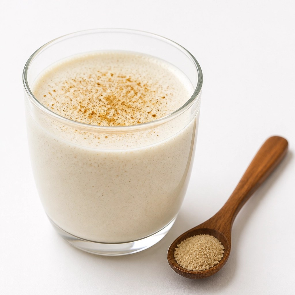 Vaso de Moon Milk con polvo de Ashwagandha