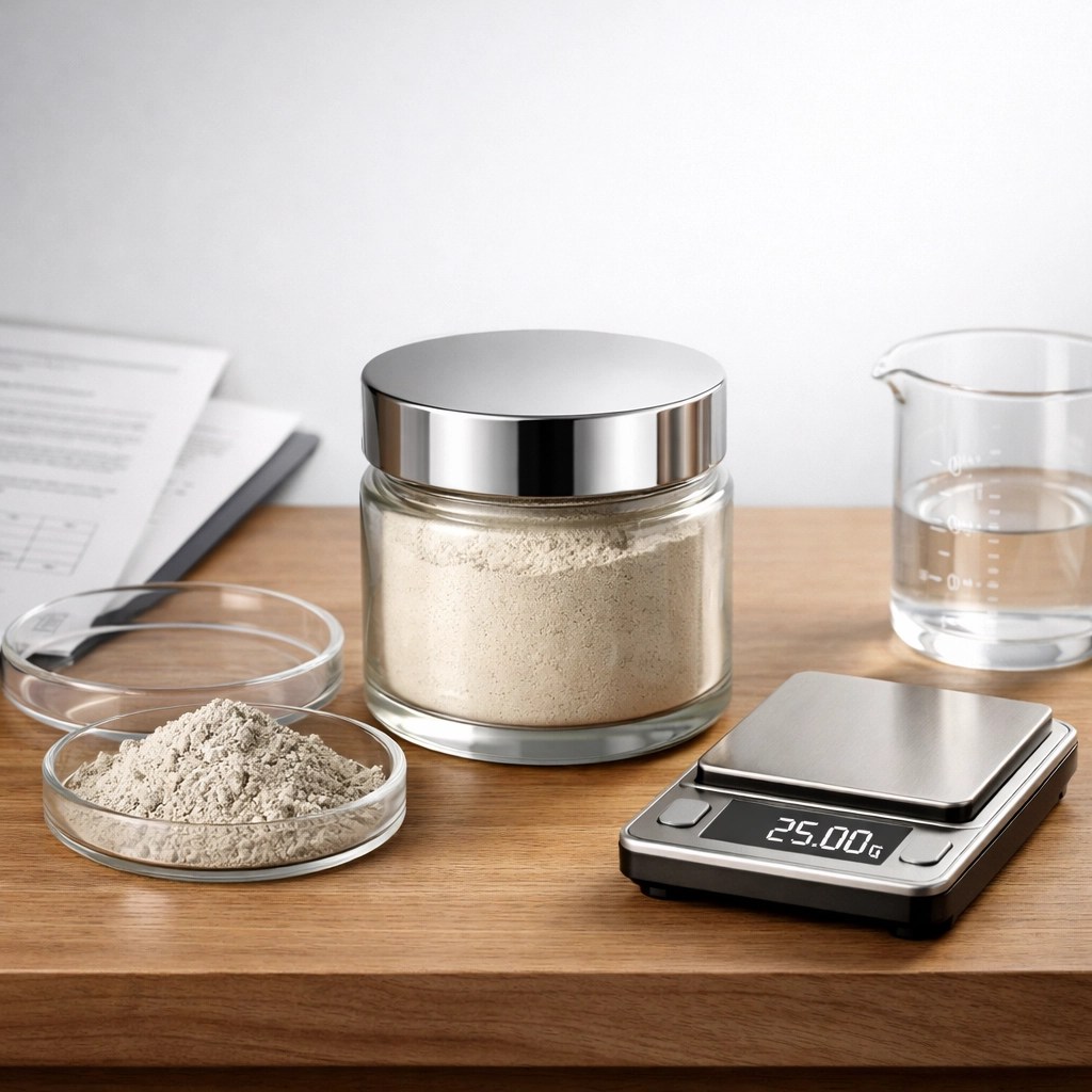 Premium food-grade clay with laboratory testing equipment and safety certifications