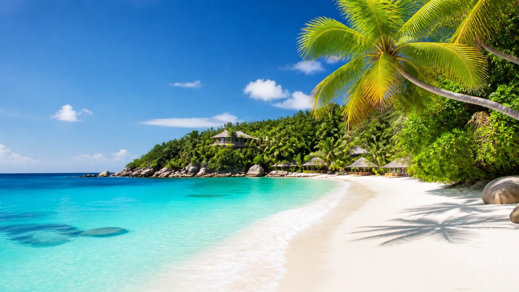Pristine tropical island beach and turquoise water