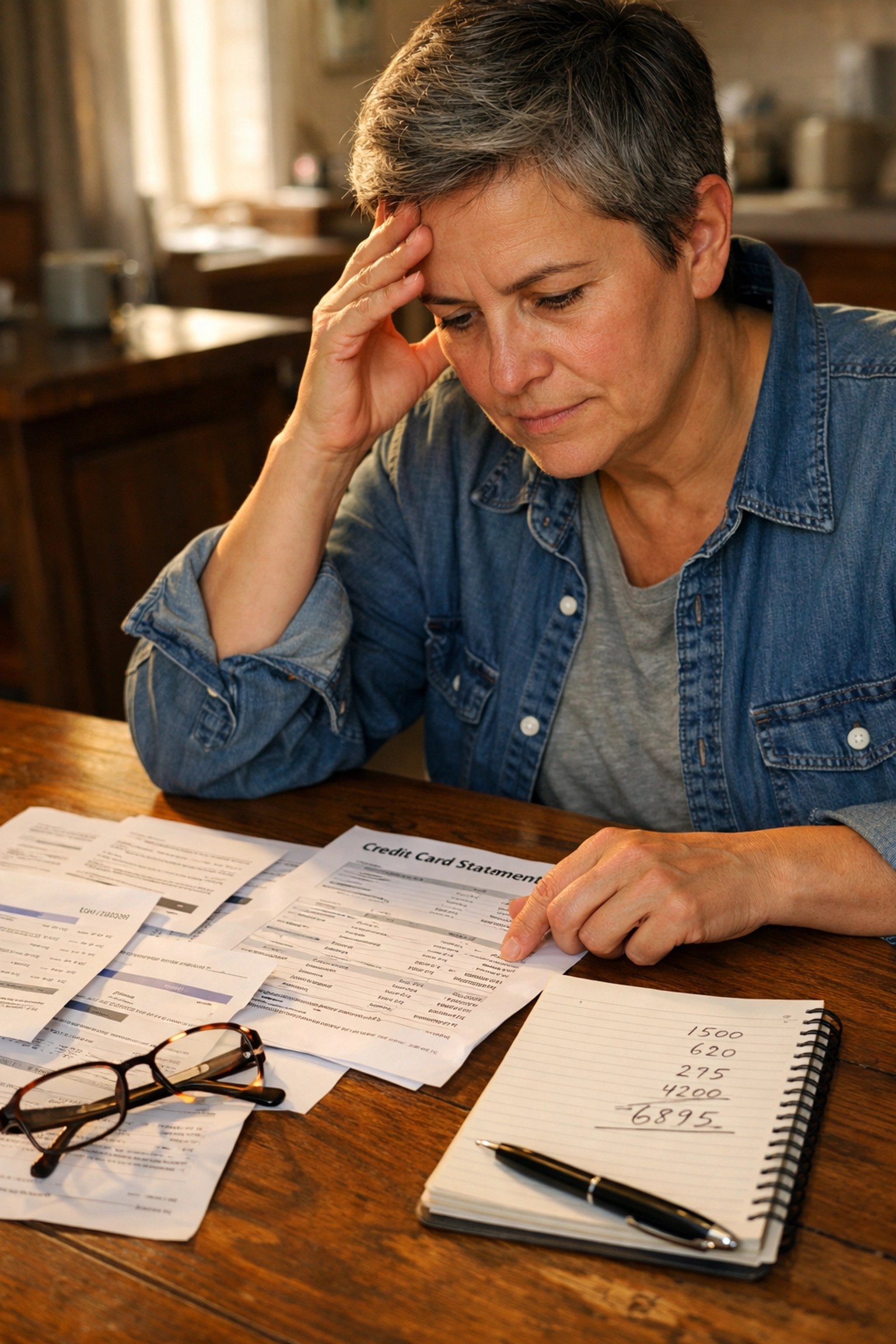 Reviewing credit card statements to calculate annual interest charges and identify debt leaks