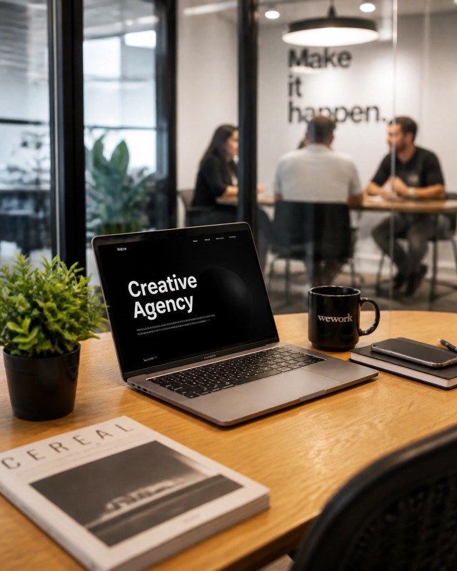 A modern, minimalist agency office that reflects a clean and efficient workspace for professional services.