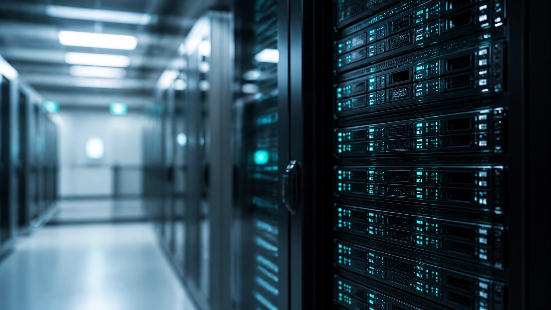 A modern, clinical server rack representing resilient digital infrastructure