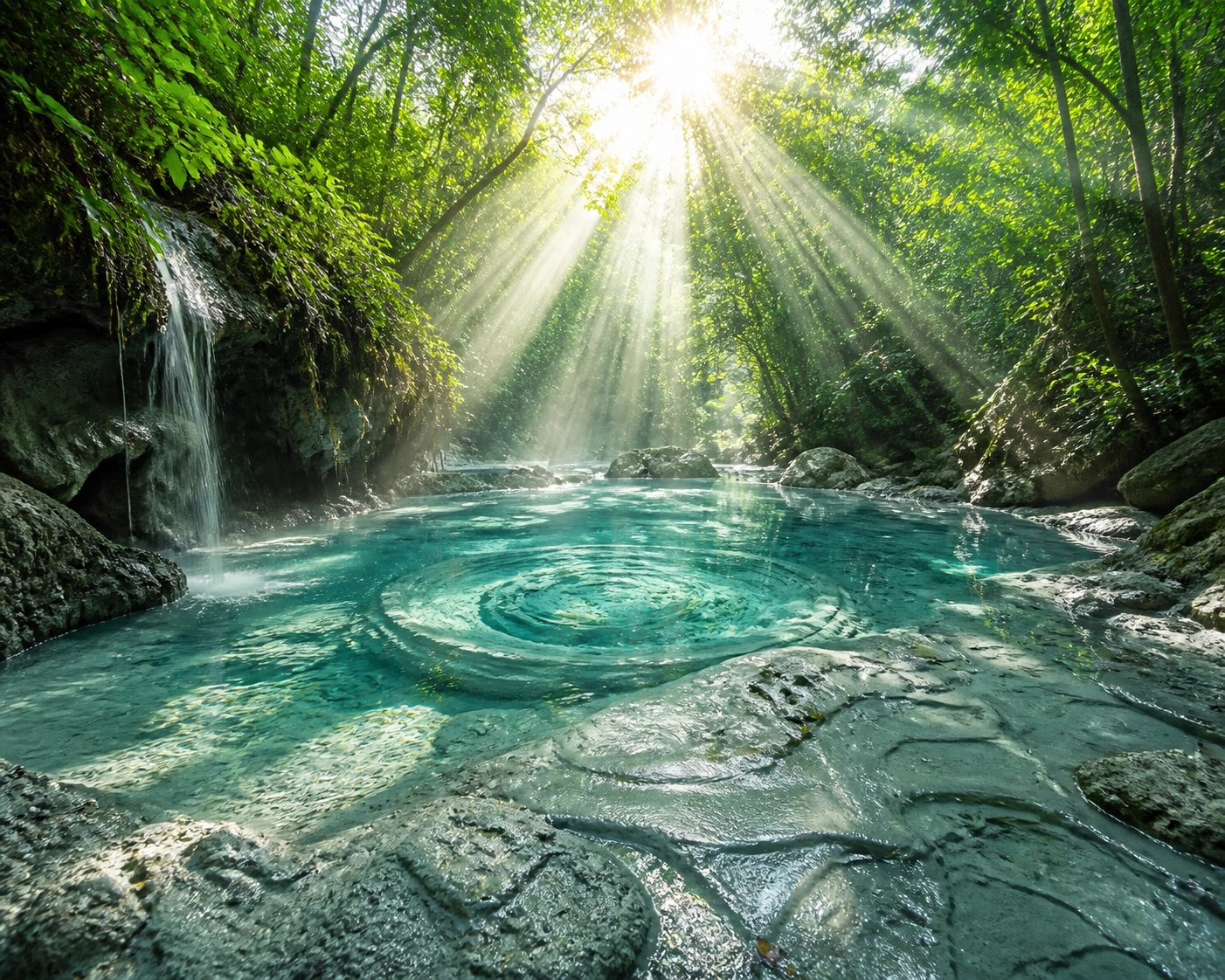 Raw French green clay mineral deposits found at a pristine natural forest spring.