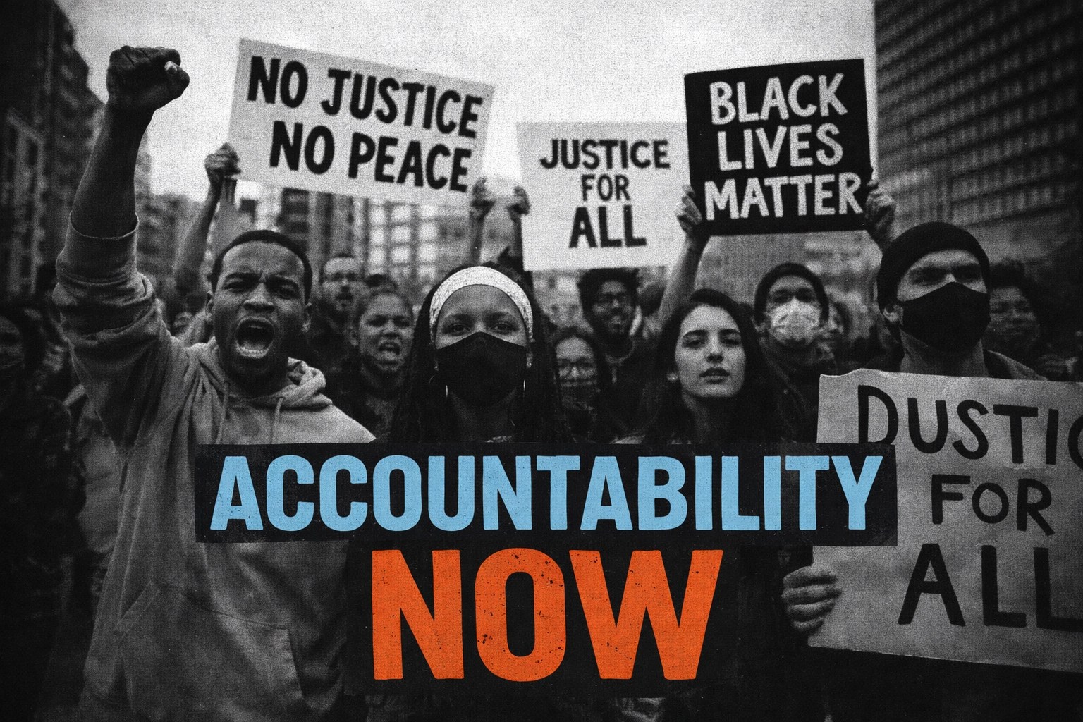 American protesters demanding accountability and justice