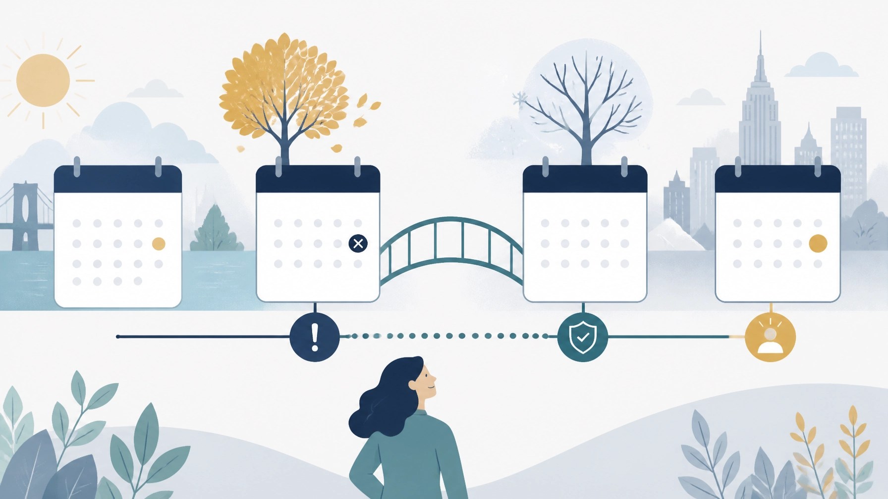 A reassuring enrollment timeline connecting the missed deadline to 2027 open enrollment