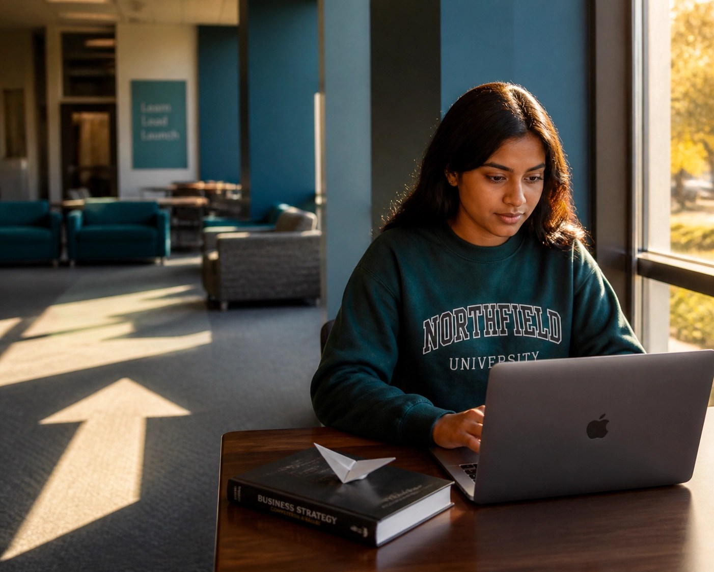 College student calmly checking financial aid updates on a laptop during the FAFSA processing pause.