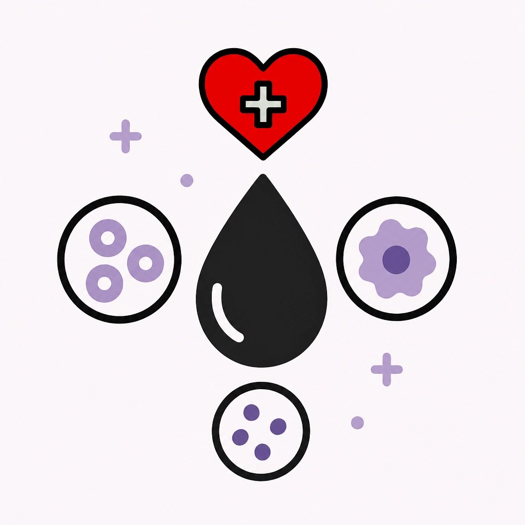 Illustration of blood cells representing a CBC test